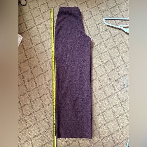 Zara soft straight high waist knit pants Soft Burgundy NWOT S - Picture 4 of 12